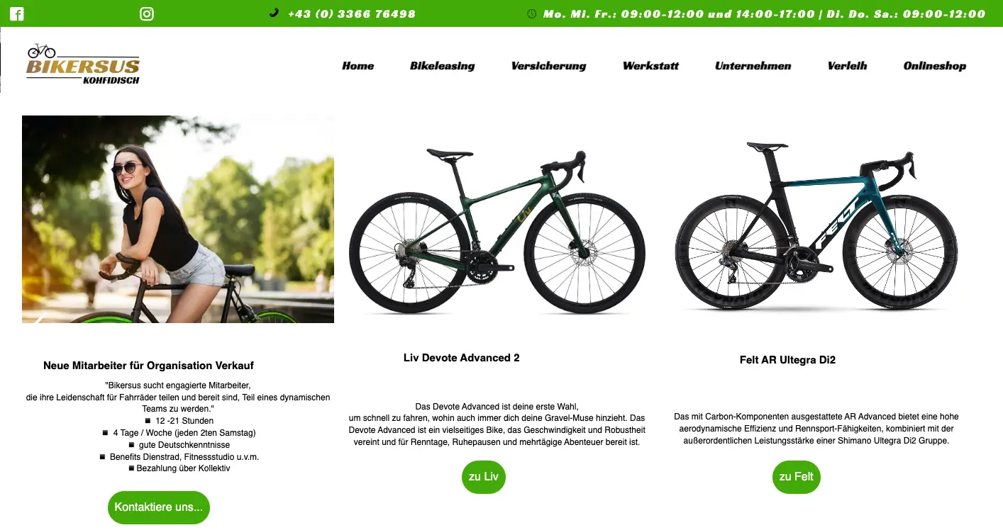 Bikersus Webseite